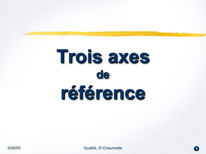 Trois axes de référence